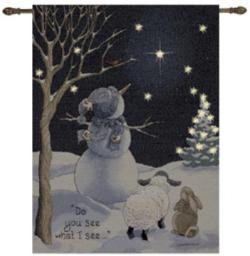 Do You See What I See Lighted Tapestry Wall Hanging